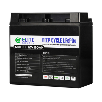 Elite LFP 12v 20Ah akumulator litowo-jonowy, akumulator litowo-jonowy LiFePO4 o głębokim cyklu